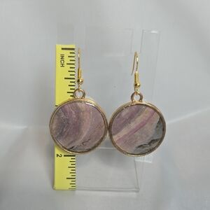 #179- Chic Gold and Purple Swirl Earrings